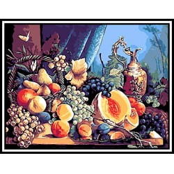 Kézimunka - Gobelin - 45x60cm - Csendélet őszi gyümölcsökkel