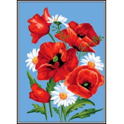 Kézimunka - Gobelin - 30x40cm - Mezei virágok