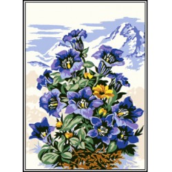 Kézimunka - Gobelin - 30x40cm - Alpesi virágcsokor