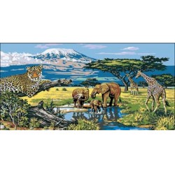Kézimunka - Gobelin - 60x110cm - Afrika állatai