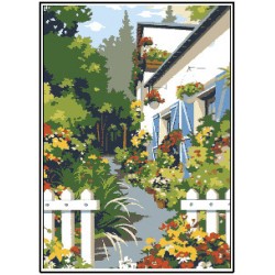 Kézimunka - Gobelin - 30x40cm - Út a házhoz