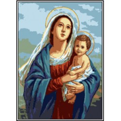 Kézimunka - Gobelin - 30x40cm - Mária a kis Jézussal