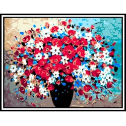 Kézimunka - Gobelin - 45x60cm - Virágcsokor