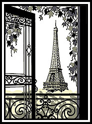 Kézimunka - Gobelin - 30x40cm - Eiffel-torony - Párizs