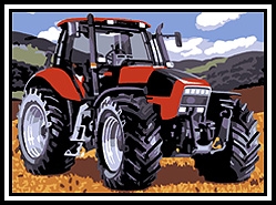 Kézimunka - Gobelin - 30x40cm - Traktor