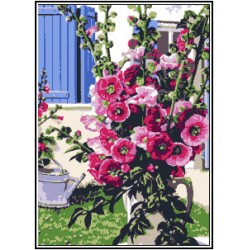 Kézimunka - Gobelin - 30x40cm - Virágcsokor a kertben