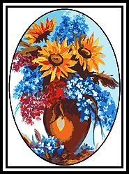 Kézimunka - Gobelin - 30x40cm - Virágok vázában