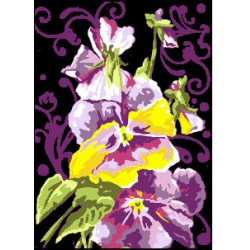 Kézimunka - Gobelin - 30x40cm - Árvácskák