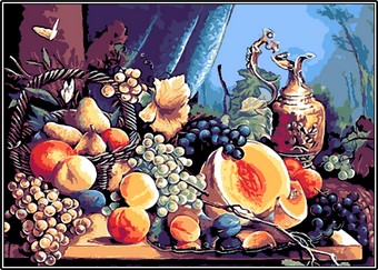 Kézimunka - Gobelin - 60x80cm - Csendélet őszi gyümölcsökkel