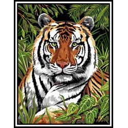 Kézimunka - Gobelin - 45x60cm - Pihenő tigris