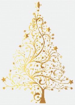 Arany karácsonyfa keresztszemes minta