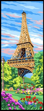 Kézimunka - Gobelin - 25x60cm - Eiffel-torony, Párizs, Franciaország