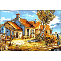 Kézimunka - Gobelin - 40x55cm - Munka a tanyán
