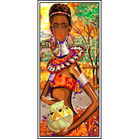 Kézimunka - Gobelin - 30x60cm - Afrikai nő