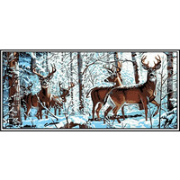 Kézimunka - Gobelin - 30x60cm - Szarvascsorda télen